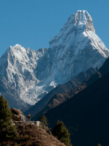 View of Ama Dablam from the main Everest Base Camp trail just above Namche bazaar