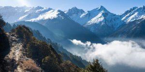 View from the trail down to Sing Gompa on the Gosainkunda trek in Nepal
