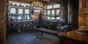 Tea house kitchen at Ghoretabela on the Langtang trek in Nepal