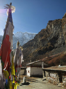 View of Annapurna IV from Milarepa cave on the Annapurna circuit trek