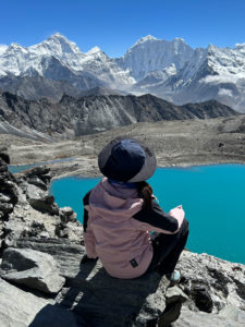View of Makalu from Kongma La on the trek from Chhukung to Lobuche in the Everest regions of Nepal