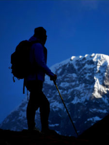 Early morning light on Numbur Himal near Dudh Kunda in the Everest region of Nepal