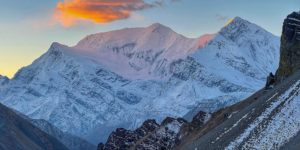 Sunrise from Thorung high camp on the Annapurna circuit