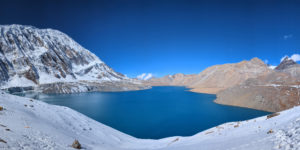 The view across Tilicho Lake on the Annapurna Circuit
